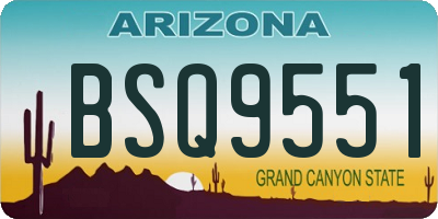 AZ license plate BSQ9551