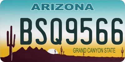 AZ license plate BSQ9566