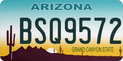 AZ license plate BSQ9572