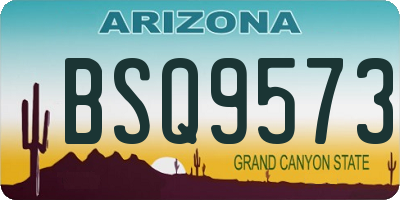 AZ license plate BSQ9573