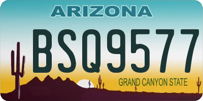 AZ license plate BSQ9577