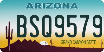 AZ license plate BSQ9579