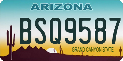 AZ license plate BSQ9587