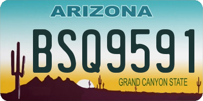 AZ license plate BSQ9591