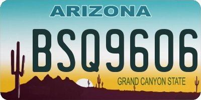 AZ license plate BSQ9606