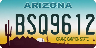 AZ license plate BSQ9612