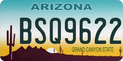 AZ license plate BSQ9622