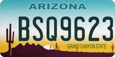 AZ license plate BSQ9623