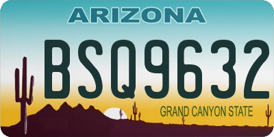 AZ license plate BSQ9632