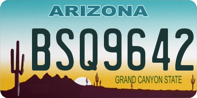 AZ license plate BSQ9642