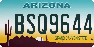 AZ license plate BSQ9644