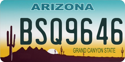 AZ license plate BSQ9646