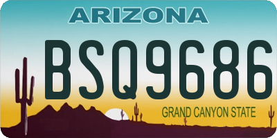 AZ license plate BSQ9686