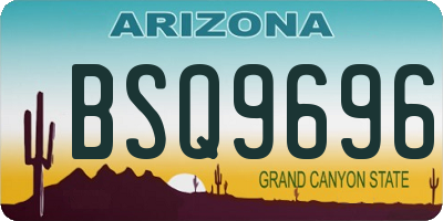 AZ license plate BSQ9696