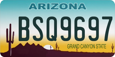 AZ license plate BSQ9697