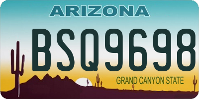 AZ license plate BSQ9698