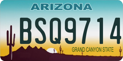 AZ license plate BSQ9714