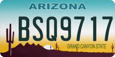 AZ license plate BSQ9717