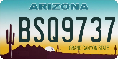 AZ license plate BSQ9737