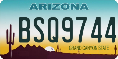 AZ license plate BSQ9744