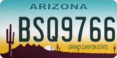 AZ license plate BSQ9766