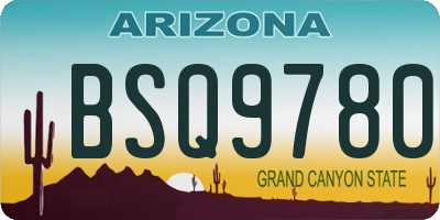 AZ license plate BSQ9780