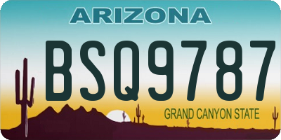 AZ license plate BSQ9787