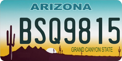 AZ license plate BSQ9815