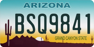 AZ license plate BSQ9841