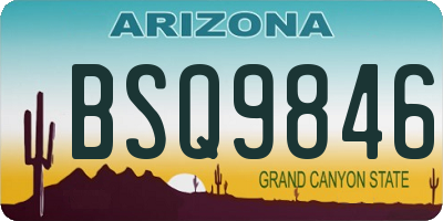 AZ license plate BSQ9846