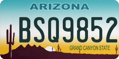 AZ license plate BSQ9852