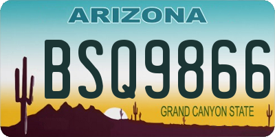 AZ license plate BSQ9866