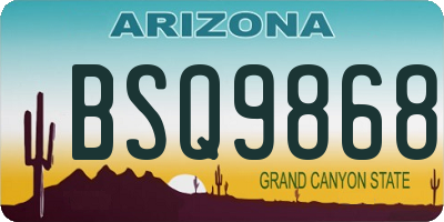 AZ license plate BSQ9868