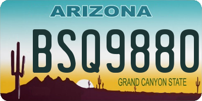 AZ license plate BSQ9880