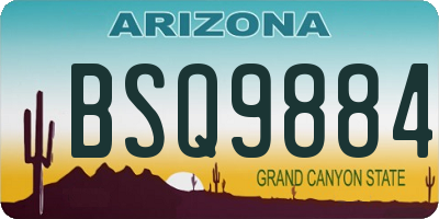 AZ license plate BSQ9884