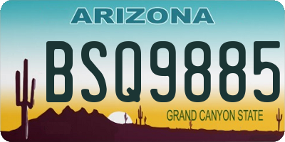 AZ license plate BSQ9885