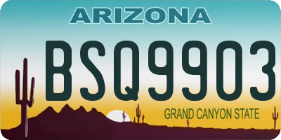 AZ license plate BSQ9903