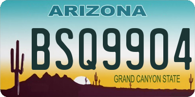 AZ license plate BSQ9904