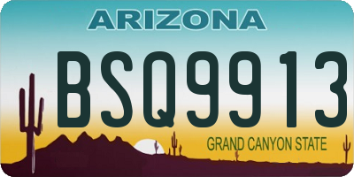 AZ license plate BSQ9913