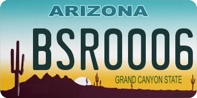 AZ license plate BSR0006