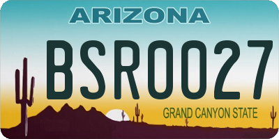 AZ license plate BSR0027