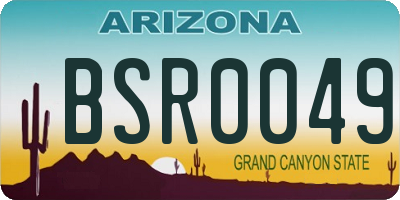 AZ license plate BSR0049