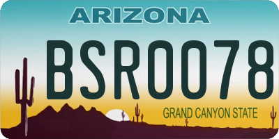 AZ license plate BSR0078