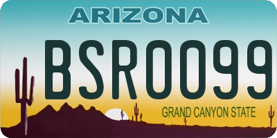 AZ license plate BSR0099