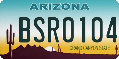 AZ license plate BSR0104
