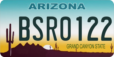 AZ license plate BSR0122