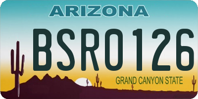 AZ license plate BSR0126