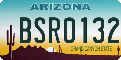 AZ license plate BSR0132