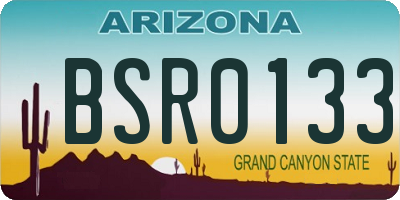 AZ license plate BSR0133