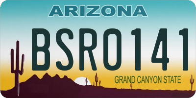 AZ license plate BSR0141